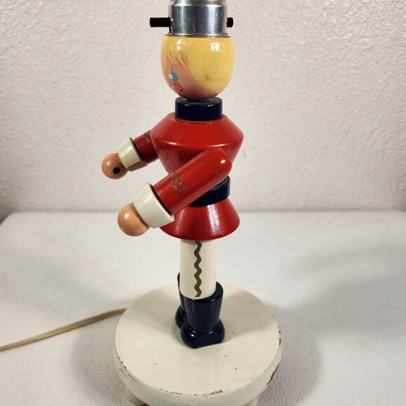 1950's Nursery Kids Baby Lamp Toy Soldier Boy Tested Working Vintage No Shade - Picture 10 of 16